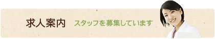 求人案内スタッフを募集しています